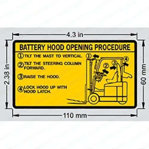 57892-12240-71: Toyota Forklift DECAL - BATTERY HOOD - motofork